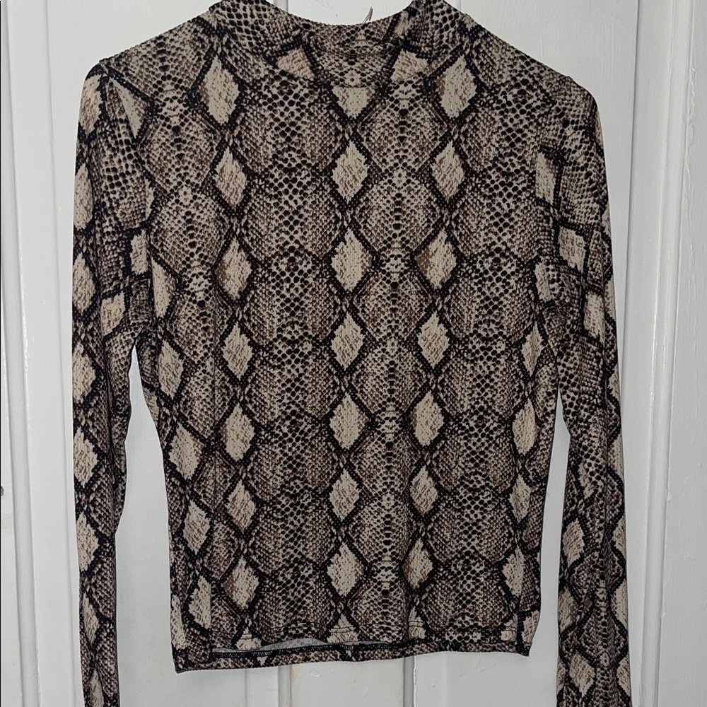 Caution To The Wind Brown Patterned Top